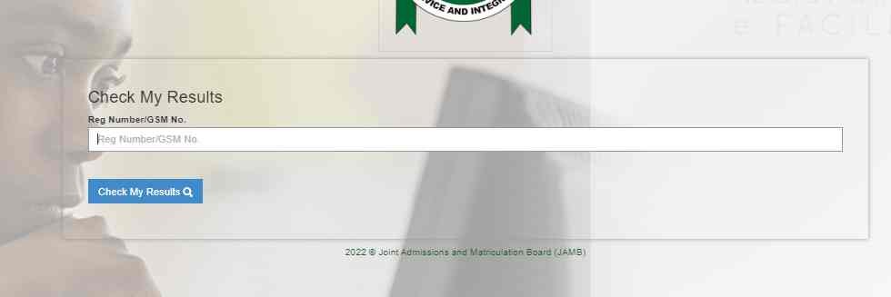 check jamb result with registration number